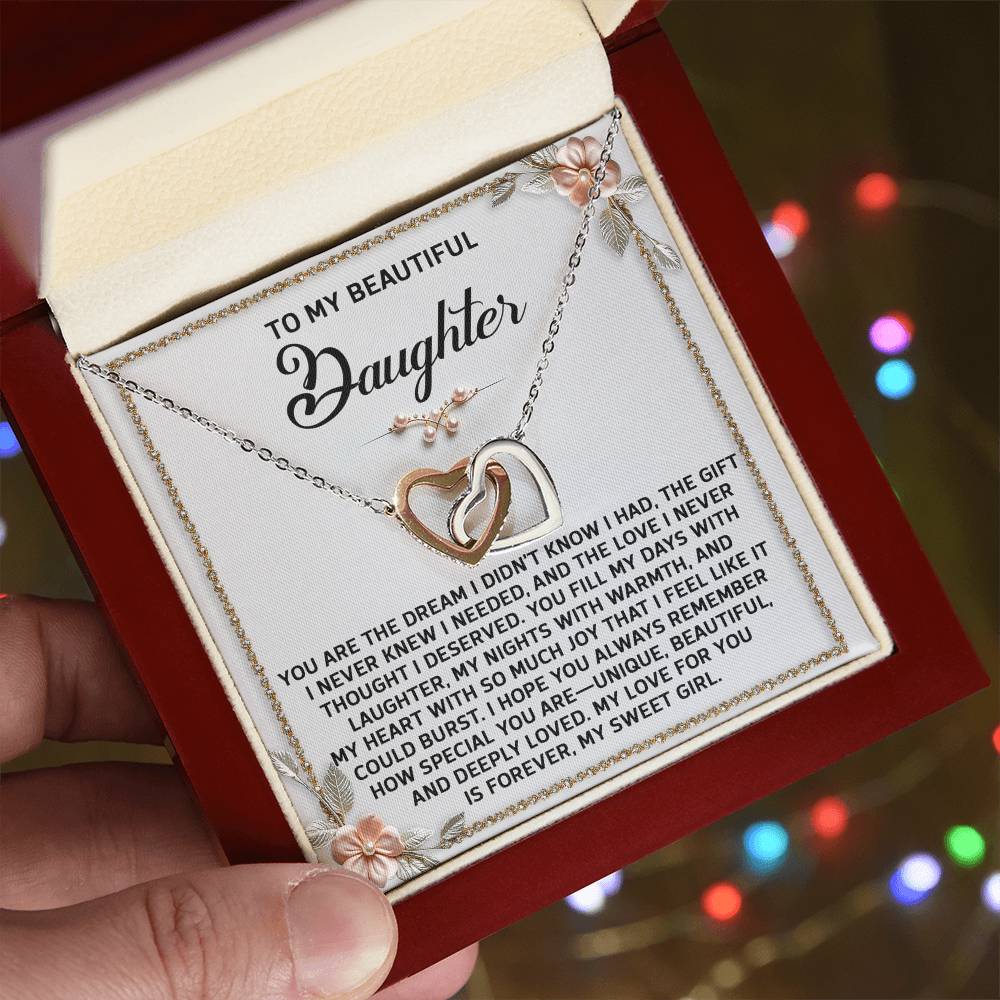 Daughter-My Sweet Girl | Interlocking Hearts Necklace