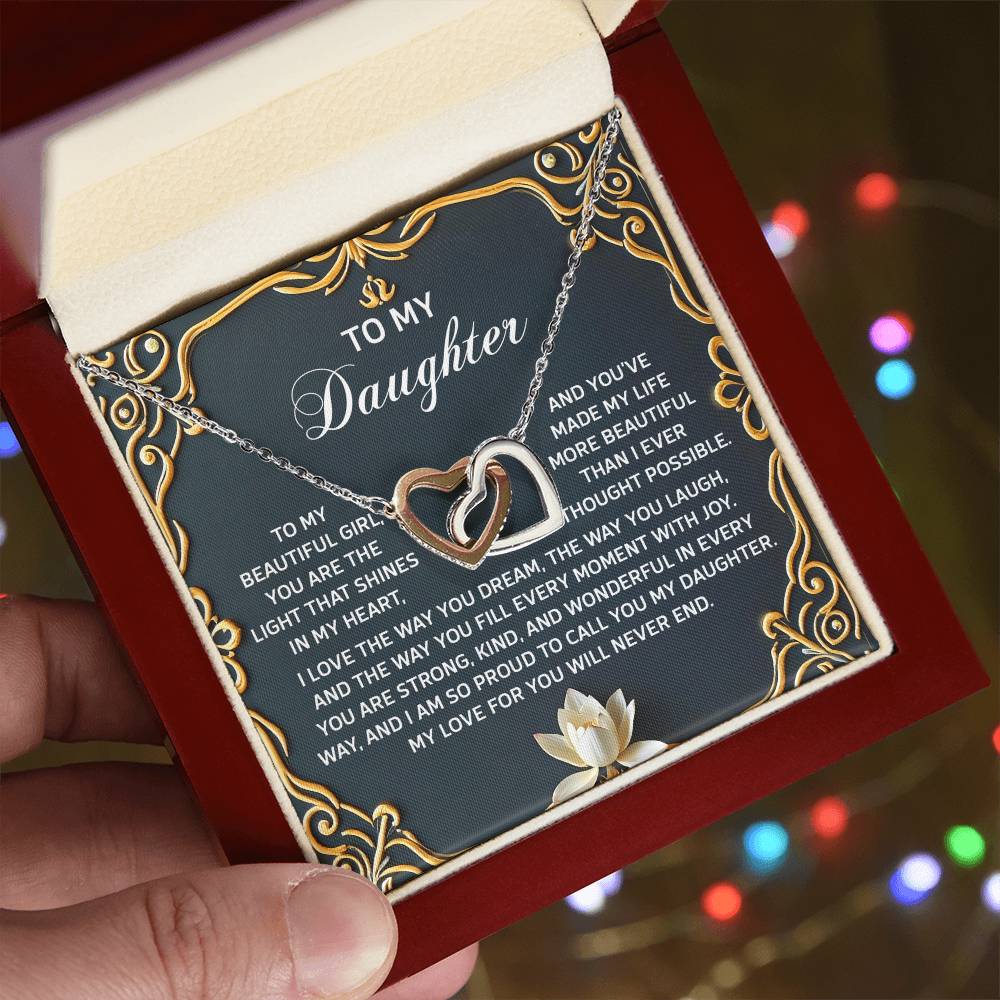 Daughter-Never End | Interlocking Hearts Necklace
