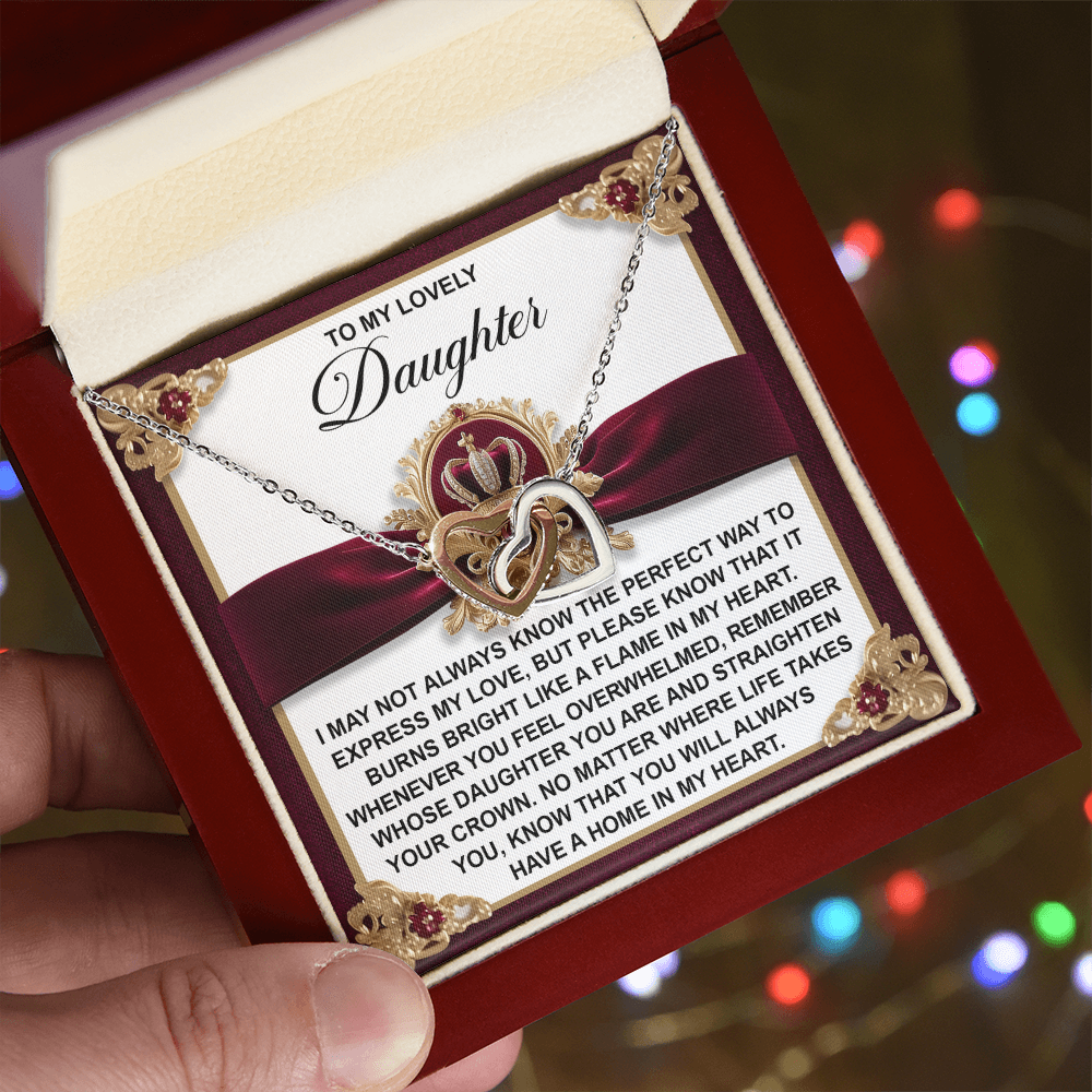 Daughter-A Flame Interlocking Hearts Necklace
