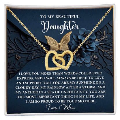 Daughter-In My Life | Interlocking Hearts Necklace