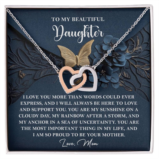Daughter-In My Life | Interlocking Hearts Necklace