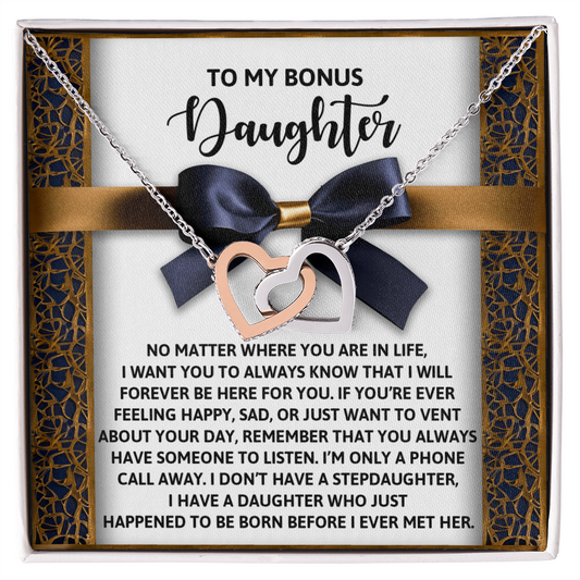 Daughter-Have Someone Interlocking Hearts Necklace