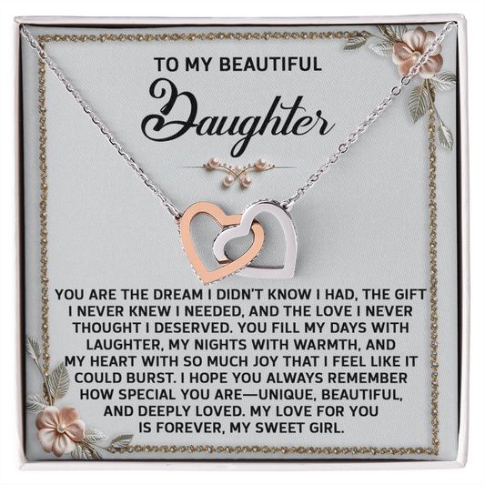 Daughter-My Sweet Girl | Interlocking Hearts Necklace