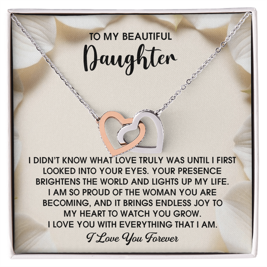 Daughter-Into Your Eyes | Interlocking Hearts Necklace