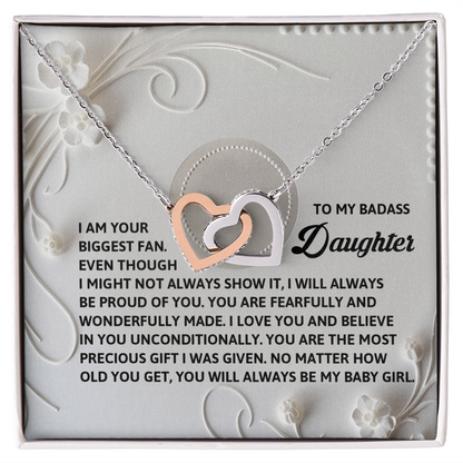 Daughter-My Baby Girl | Interlocking Hearts Necklace