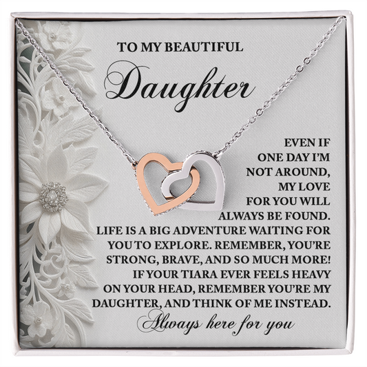 Daughter-Think Of Me | Interlocking Hearts Necklace