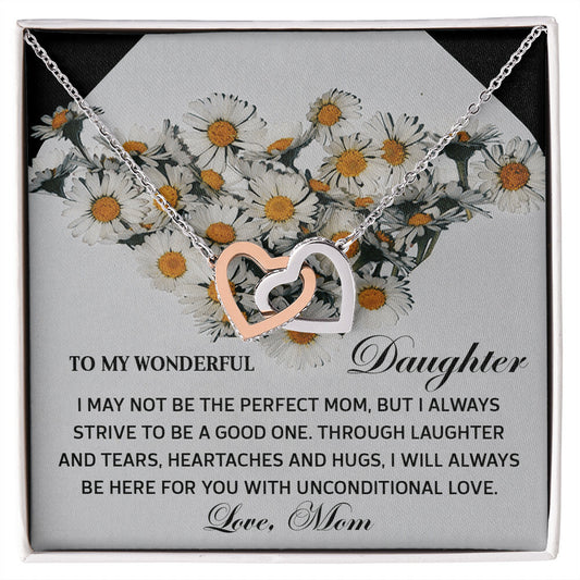 Daughter-Unconditional Love | Interlocking Hearts Necklace