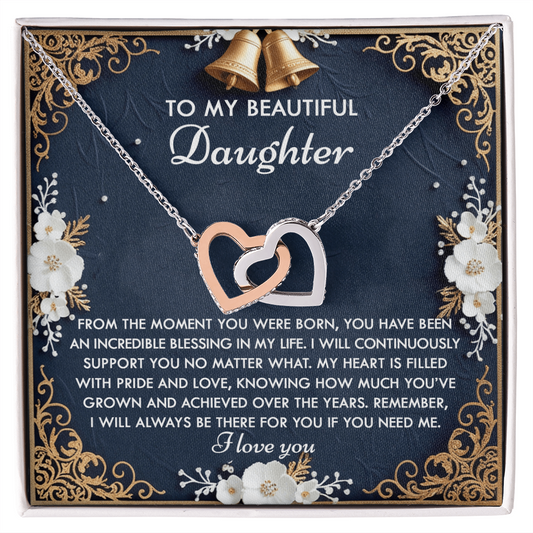 Daughter-If You Interlocking Hearts Necklace