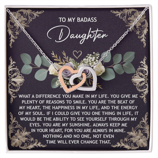 Daughter-Always In Mine  Interlocking Hearts Necklace
