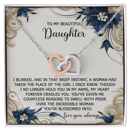 Daughter-In My Arms | Interlocking Hearts Necklace