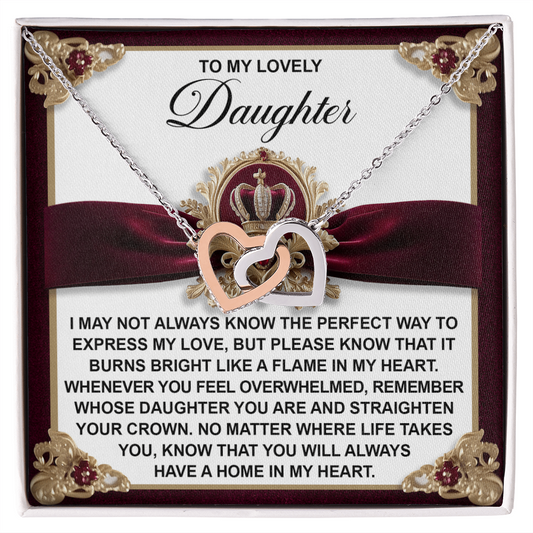 Daughter-A Flame  Interlocking Hearts Necklace